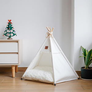 Vente chaude de fournitures pour animaux de compagnie personnalisées disponibles en toutes saisons toile + <span class=keywords><strong>tipi</strong></span> pour <span class=keywords><strong>chien</strong></span> chat en bois - Product Image 3