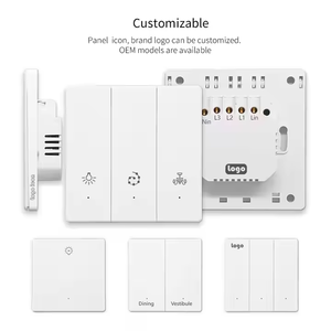 Minuterie de télécommande de l'application d'usine Lerlink Commande vocale à 2 voies avec Alexa Google Home Yandex Interrupteur mural neutre Tuya <span class=keywords><strong>ZigBee</strong></span> - Product Image 1