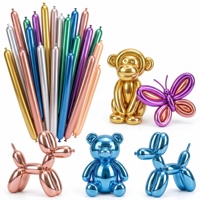 100 pièces 260 Ballons géants écologiques pour modelage DIY, longs, métalliques, arc-en-ciel, chromés et torsadés