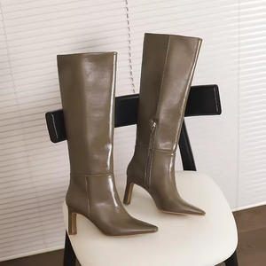 <b>Women's</b> Stylish Long Boots Pointed Toe Fashion Over-the-Knee Boots High quality Outdoor Waterproof Leather <b>Women</b> <b>Shoes</b> - Product Image 2