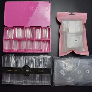 500 Pezzi di Punte per Unghie XXL in ABS, Rosa, Morbide e Trasparenti, Facili da Applicare, Forma <span class=keywords><strong>a</strong></span> Bara 2 in <span class=keywords><strong>1</strong></span>, Punte Stiletto XXL - Product Image 6