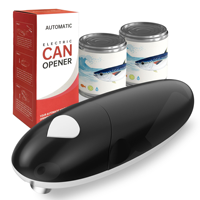 Ouvre-boîte électrique à une touche, bord lisse, acier inoxydable, plastique, sans danger pour les mains, utilisation sûre, gadgets de cuisine pour les personnes âgées, l'arthrite