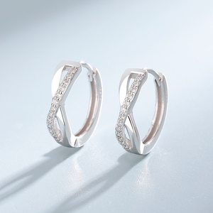 Hand Made Hoop <strong>Earrings</strong> Real <strong>Silver</strong> 925 <strong>Infinity</strong> Design Cuff <strong>Earrings</strong> for Women Gift - Product Image 2
