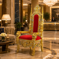 2025 Chaise Trône King Queen Économique, Grande, en Tissu Blanc, Style Lion, Antique et Moderne, Élégante, pour Ferme, Salle à Manger, Mariage, Location, Extérieur, Hôtel
