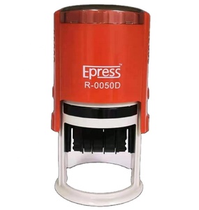 Machine à tamponner la date Express R-0050D en plastique ABS, grande taille, ronde, auto-encreur, 50 mm, pour bureau, avec logo personnalisé, tampon encreur en caoutchouc - Product Image 1