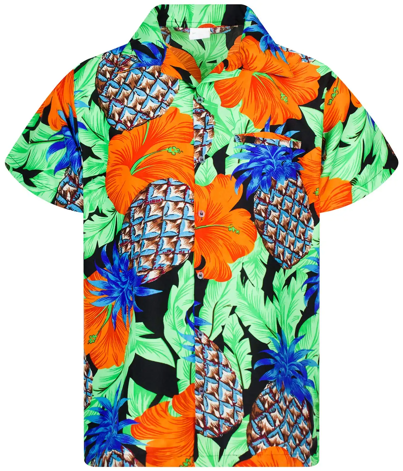 Poliéster/algodón impermeable transpirable Casual ecológico secado rápido popelina fruta camisa hawaiana camisa floral