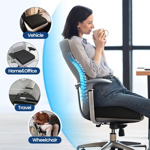 Cojín de Asiento Médico de Espuma Viscoelástica Grande <span class=keywords><strong>para</strong></span> Silla de Oficina, Cojín de Cuña Grueso y Firme con Base Antideslizante - Product Image 5