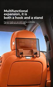 Support universel pour appuie-tête de voiture en ABS 360° °   Crochet de dossier de siège rotatif et dissimulé pour organisateur de voiture, disponible en 4 couleurs - Product Image 4
