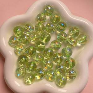 Perles en plastique acrylique Lucite en gros 16 mm Placage UV Rond mignon Emballage en sac OPP pour la fabrication de bijoux - Product Image 3