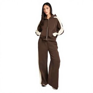 Tall Girl Friendly Women Letter Tracksuit Zip up Hoodie <b>Crop</b> Top Flare Pants Two Piece Set Casual Sports <b>Ladies</b> Sweat Suit - Product Image 1