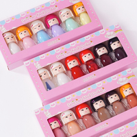 Lot de 6 vernis à ongles à base d'eau de 5 ml, longue tenue, séchage rapide, sans lampe UV, pour la décoration des ongles