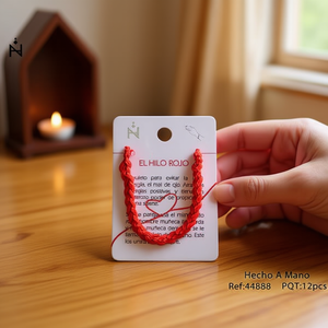 Pulsera de hilo de seda trenzado rojo, hecha a mano, para la suerte y protección, pulsera de moda con amuleto. - Product Image 3