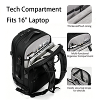 Sac à dos de voyage étanche à compression sous vide, extensible, avec port USB, compartiment pour ordinateur portable de 16 pouces, grande capacité, pour affaires et randonnée