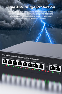 Commutateur PoE 8 ports 100 Mbps à prix d'usine, 2 ports Gigabit Uplink, IEEE802.3af/at 120W, boîtier métallique, Plug & Play, pour caméra IP - Product Image 3