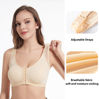 Soutien-gorge de sport pour femmes grande taille XL avec fermeture à boucle avant et bretelles réglables pour la course à pied et la poitrine après chirurgie
