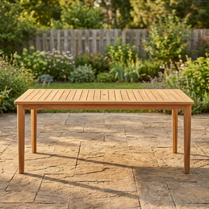 Table à manger rectangulaire en bois massif, moderne, écologique, durable, imperméable, pieds stables, design minimaliste, salle à manger intérieure - Product Image 2