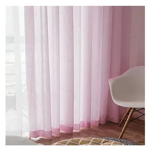 Factory Supply Curtain Supplier Pinch Pleat Pink Sheer Curtains fabric For The Bedroom