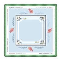 Tapis de Mahjong en Néoprène aux Teintes Bleues avec Motifs Étoiles et Cercles pour Mahjong Américain Standard, Idéal pour les Fêtes à Domicile et les Soirées Jeux