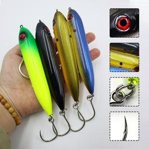 KOMCAMCIS Nouveau LE-001 Leurre flottant réaliste de type crayon de 5 pouces avec hameçon 8095 pour la pêche au <span class=keywords><strong>silure</strong></span> et au black-bass en eau douce et salée - Product Image 6