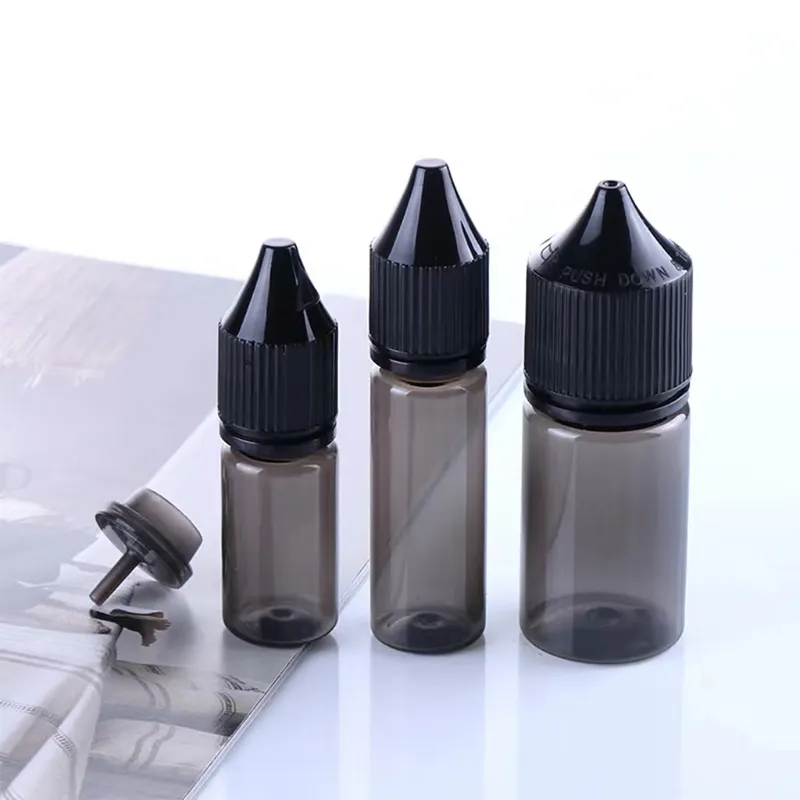 Wholesale stock PET Round V3 30ml 60ml 100ml 120ml Plastic PET Tobacco Oil Dropper Bottle With Childproof Cap