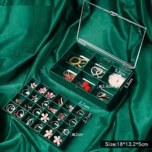 휴대용 보석 상자 목걸이 케이스 클리어 큰 플라스틱 보석 주최자 귀걸이 보관 반지 상자 - Product Image 3