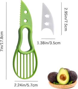 Pelapatate Avocado 3 In 1 affettatrice Avocado strumento taglierina verde e paletta per frutta e verdura In plastica Avocado coltello - Product Image 2