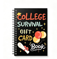 Carnet de notes spirale « Carte-cadeau de survie universitaire » – Journal de remise en main de la diplôme pour les premiers années universitaires