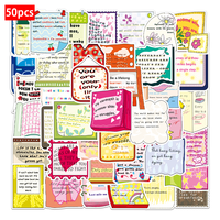 50 pegatinas motivacionales en inglés para PVC, impermeables, para coche, teléfono móvil, portátil, botella de agua.
