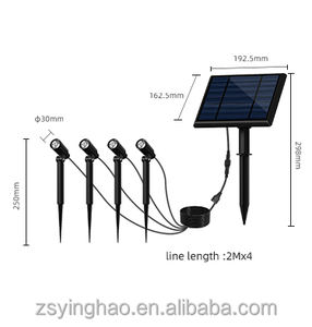 4-in-1 זווית מתכווננת ip65 פנלים סולאריים גן נקודת אור אור חיצונית הוביל אור השמש זרקורים - Product Image 6