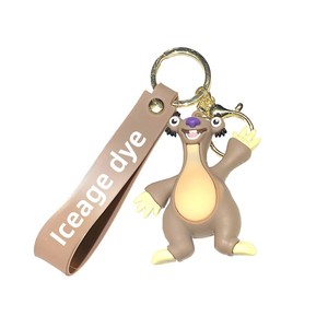 Porte-clés en plastique souple animaux <span class=keywords><strong>de</strong></span> dessin animé <span class=keywords><strong>de</strong></span> l'ère glaciaire pour sac à dos et sac unisexe, décoration à suspendre - Product Image 5