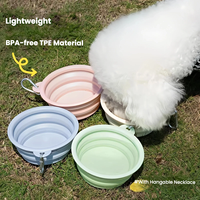 Bol pliable pour animaux de compagnie en TPE léger et portable, ovale, solide, avec mousqueton, pour la randonnée en plein air, bol pliable pour chien, voyage