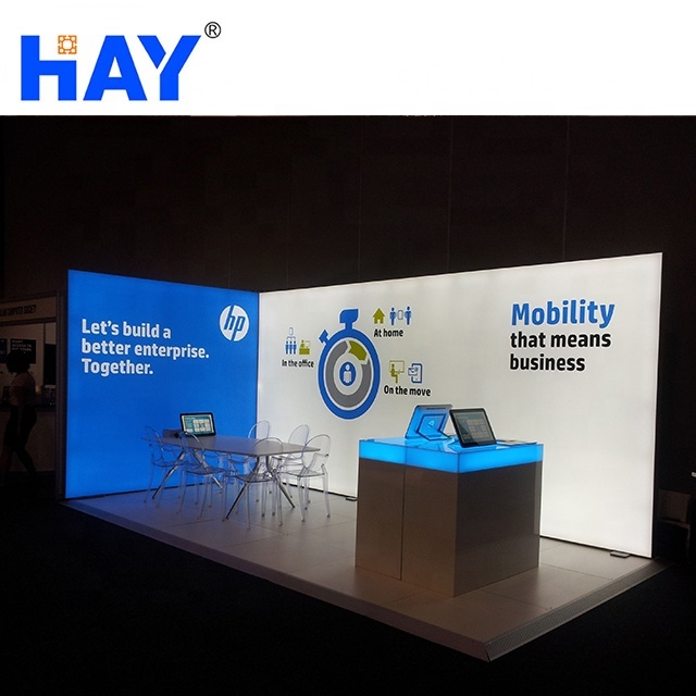 Impression personnalisée Portable Autoportant Double Face Led Présentoir D'exposition Stand