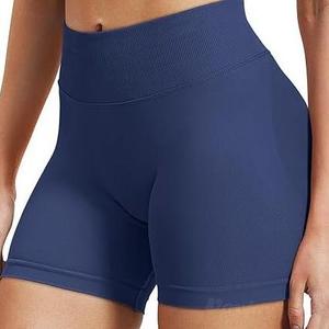 Pantalones <span class=keywords><strong>Cortos</strong></span> <span class=keywords><strong>de</strong></span> Yoga al Por Mayor para <span class=keywords><strong>Mujer</strong></span> sin Costuras para Levantamiento <span class=keywords><strong>de</strong></span> Cadera, Estilo Atlético <span class=keywords><strong>de</strong></span> Cintura Alta y Secado Rápido con Bolsillos - Product Image 4