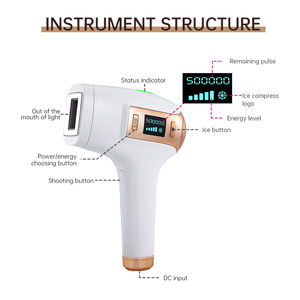 새로운 OEM 미니 휴대용 전문 <span class=keywords><strong>IPL</strong></span> 레이저 제모기 영국/미국 플러그 무통 아이스 쿨 리무버 영구 가정용 제모 - Product Image 6