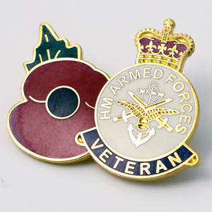 Emaye broş kırmızı gelincik çiçeği yaka rozetleri - Product Image 4