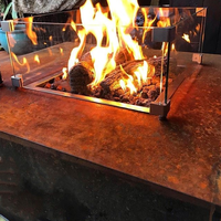 Table de foyer extérieur moderne américaine en acier inoxydable à gaz naturel sans fumée pour barbecue et fêtes