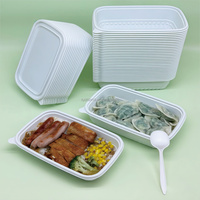 Boîte à lunch jetable empilable de 750 ml et 1000 ml, compatible micro-ondes, en MFPP, conteneur en plastique, boîte à emporter, boîte bento avec couvercle transparent