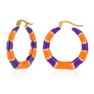 304 316 Spot Goods Trendy Orange Purple Acrylic Hoop Earrings <b>Gold</b> Plated Women's Fashion Jewelry - Product Image 6
