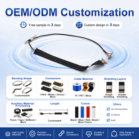 OEM ODM Kustom 40AWG 30 Pin eDP Kabel Koaksial Mikro Harness Perakitan Kabel Konektor I-PEX Dilindungi EMI Kabel Layar LCD Laptop