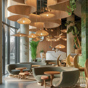 Ensemble de mobilier de restaurant moderne en bois pour la restauration commerciale : banquette, canapé et table à manger – Vente en gros RZ Customization - Product Image 1