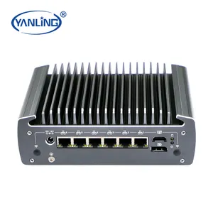 Yanling New10th Gen Firewall Mini Pc Project Desktop Quad Core I3 I5 I7 6 Lan Mini Firewall Pc With 4 POE 5G ITE