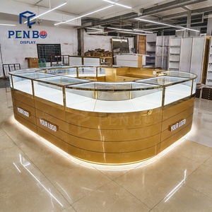 Nouvelle conception de <span class=keywords><strong>vitrine</strong></span> de bijouterie avec éclairage LED, comptoir de présentation de bijoux en or, <span class=keywords><strong>vitrine</strong></span> circulaire simple, design de kiosque de centre commercial, kiosque à bijoux - Product Image 5