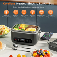 Calentador de Comida Eléctrico Inalámbrico de 1.2L, 5 Elementos, Control Digital, Temperatura Automática, Cierre Rápido, Acero Inoxidable