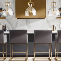 Luminaire suspendu de luxe pour salle à manger villa de style américain Unique Creative Simple Design Foyer Front Desk Bar Counter Glass New