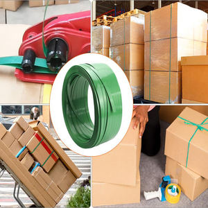 Venta al por mayor 16mm 19mm <span class=keywords><strong>PET</strong></span> Correa Banda Verde en relieve suave plástico poliéster paleta embalaje banda <span class=keywords><strong>PET</strong></span> flejado banda rollo - Product Image 6