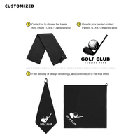 Serviettes de golf personnalisées avec logo, 16"x24", pliables en trois, en microfibre gaufrée, portables, pour sac de golf avec mousqueton