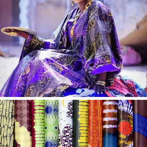 Disesuaikan Afrika lembut bunga cetak tenunan bazin dicelup kain polos 100% kain katun untuk pakaian - Product Image 3
