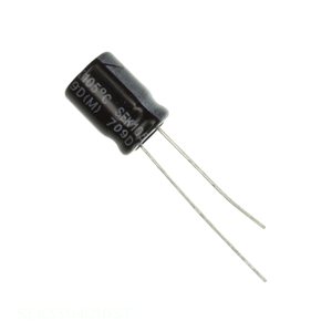 Condensador de Aluminio Original de 330 uF, 330UF, 20%, 10V, Radial, TH SEK331M010ST, de Orificio Pasante - Product Image 1