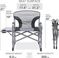 Chaise de camping pliante robuste en aluminium léger avec table d'appoint, pour extérieur et parc, en tissu Oxford, vente en gros directe usine