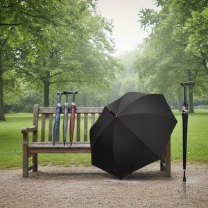 Nouvelle Canne de Marche Multifonctionnelle Tout-en-un Robuste avec Parapluie Intégré pour Personnes Âgées – Aide à la Marche et au Randonnée - Product Image 1